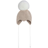 Huttelihut Off-White Bonnet Ull Stickad Alpaca Pompom