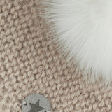 Huttelihut Off-White Bonnet Ull Stickad Alpaca Pompom