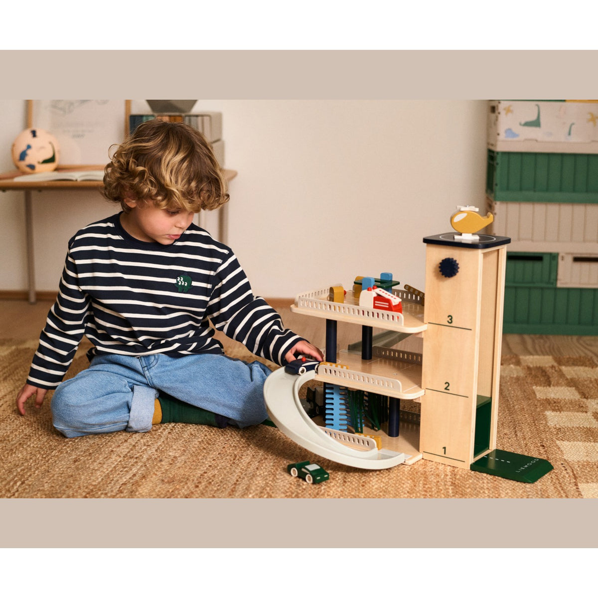 LIEWOOD Beach Blue Multi Mix Jordy Wooden Multi Leg Parking Tower