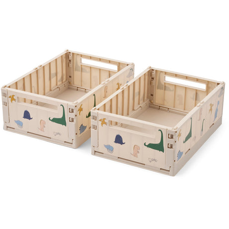 LIEWOOD Dino Roar / Sandy Weston Printed Förvaring Låda M 2-pack