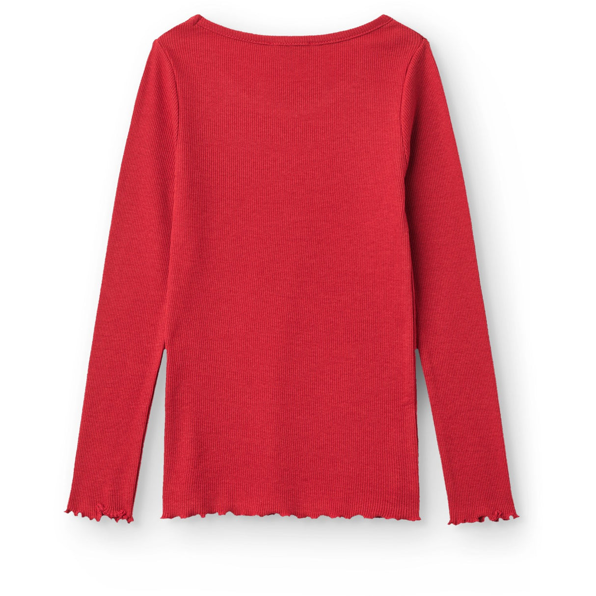 COPENHAGEN COLORS Red Modal Rib Ls Tee M/ Heart Hole Pattern