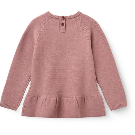 COPENHAGEN COLORS Winter Rose Merino Stickad Frill Blus