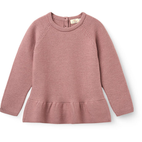 COPENHAGEN COLORS Winter Rose Merino Stickad Frill Blus