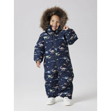 Name It Dark Sapphire Dino Earth Nmmsnow10 Dräkt Aop Fo Noos