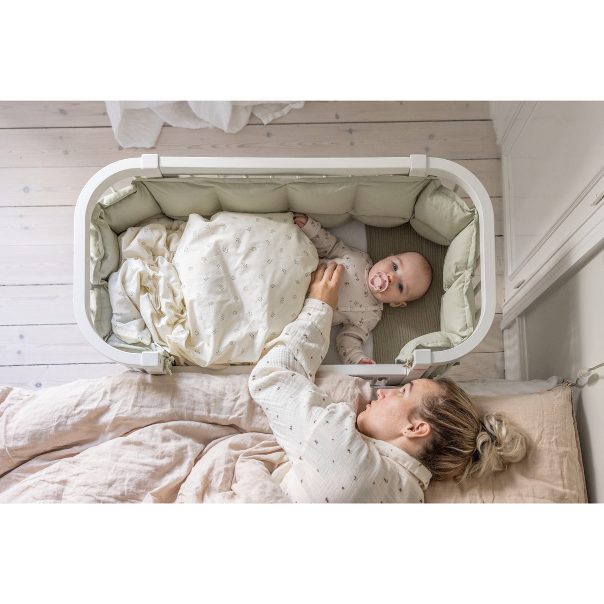 Sebra Mist Green Baby Sengerand Kapok Half-Length