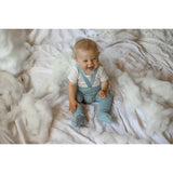 Silly Silas Hippy Footed Strumpbyxar Med Braces Misty Blue