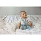 Silly Silas Hippy Footed Strumpbyxar Med Braces Misty Blue