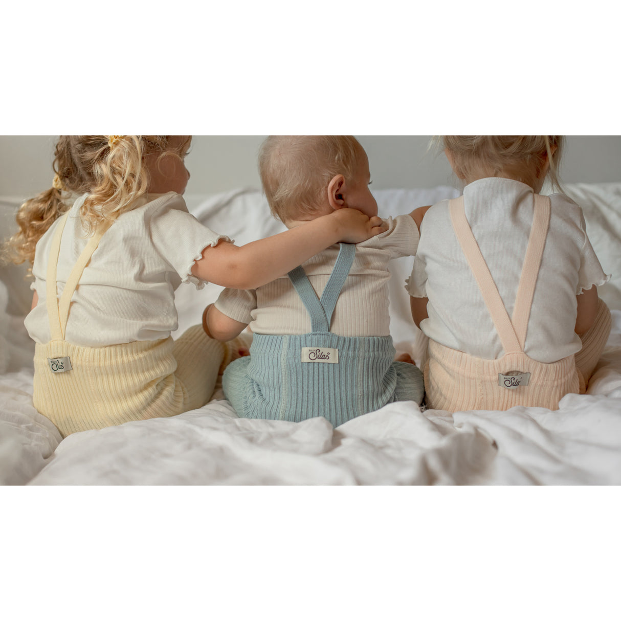 Silly Silas Hippy Footed Strumpbyxar Med Braces Misty Blue