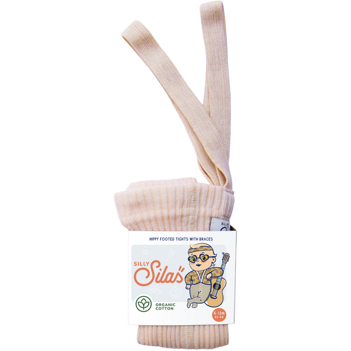 Silly Silas Hippy Footed Strumpbyxar Med Braces Silky Peach