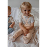 Silly Silas Hippy Footed Strumpbyxar Med Braces Silky Peach