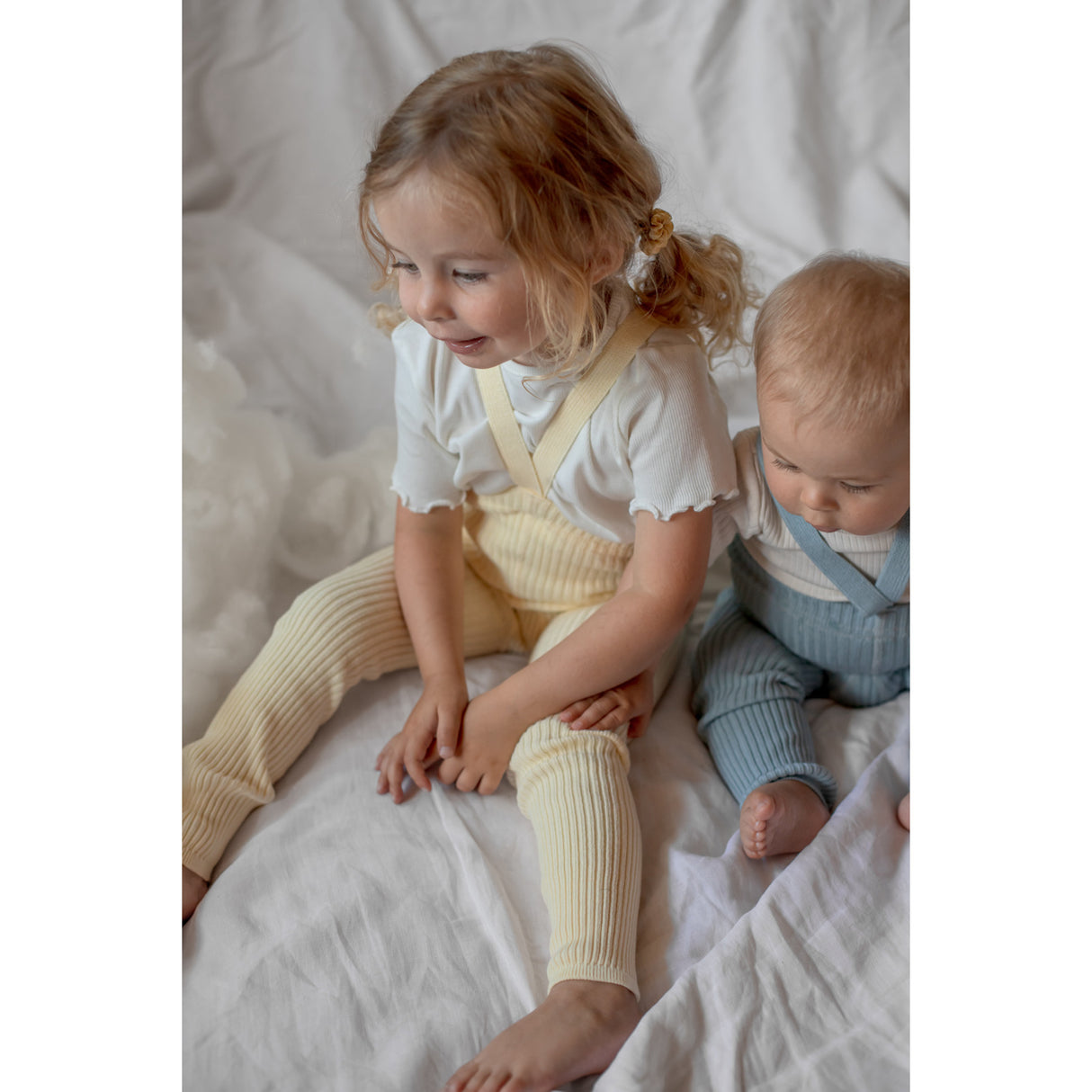 Silly Silas Hippy Footless Strumpbyxar Med Braces Lemon Icing