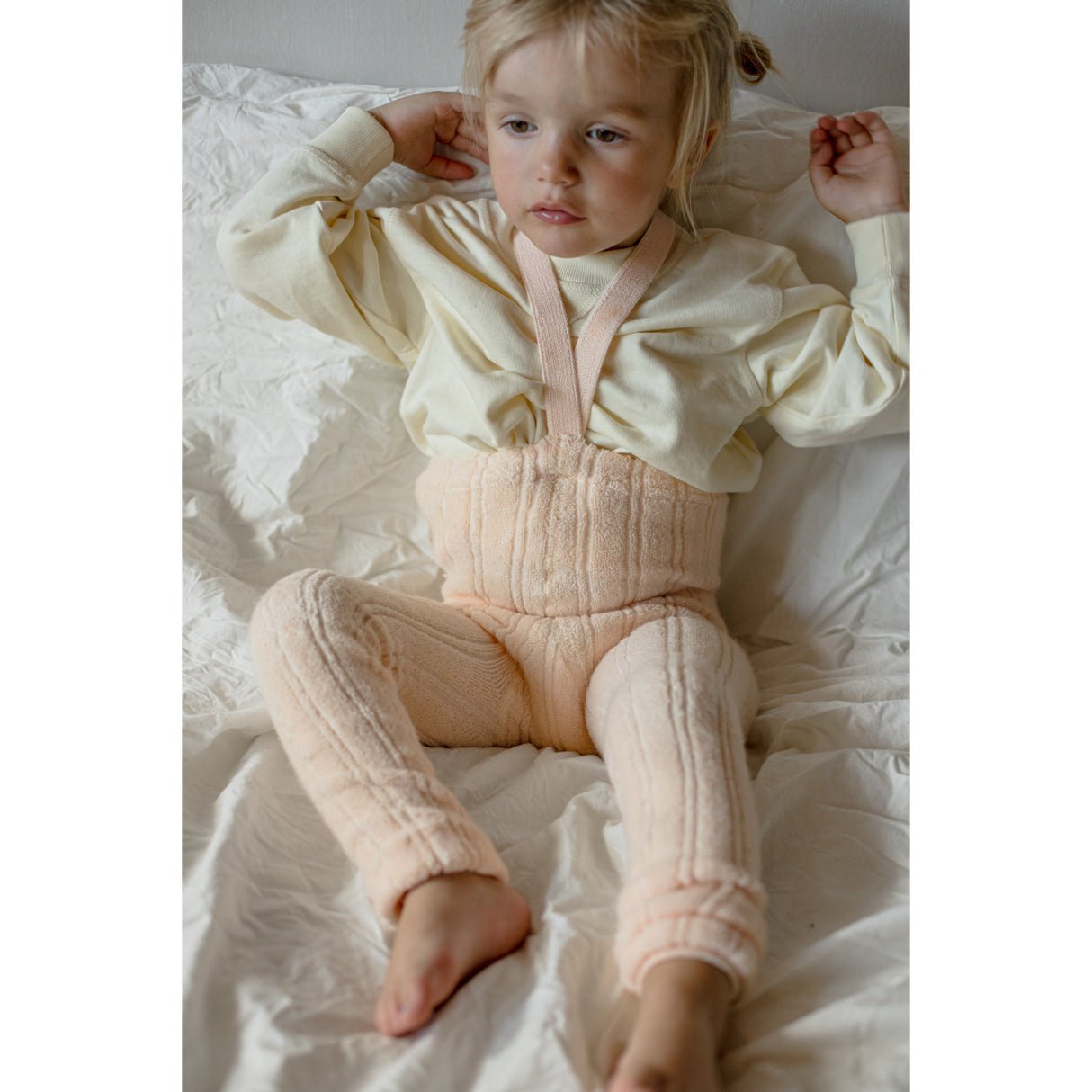 Silly Silas Granny Nallebjörn Footless Strumpbyxar Med Braces Silky Peach