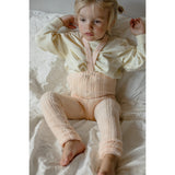 Silly Silas Granny Nallebjörn Footless Strumpbyxar Med Braces Silky Peach