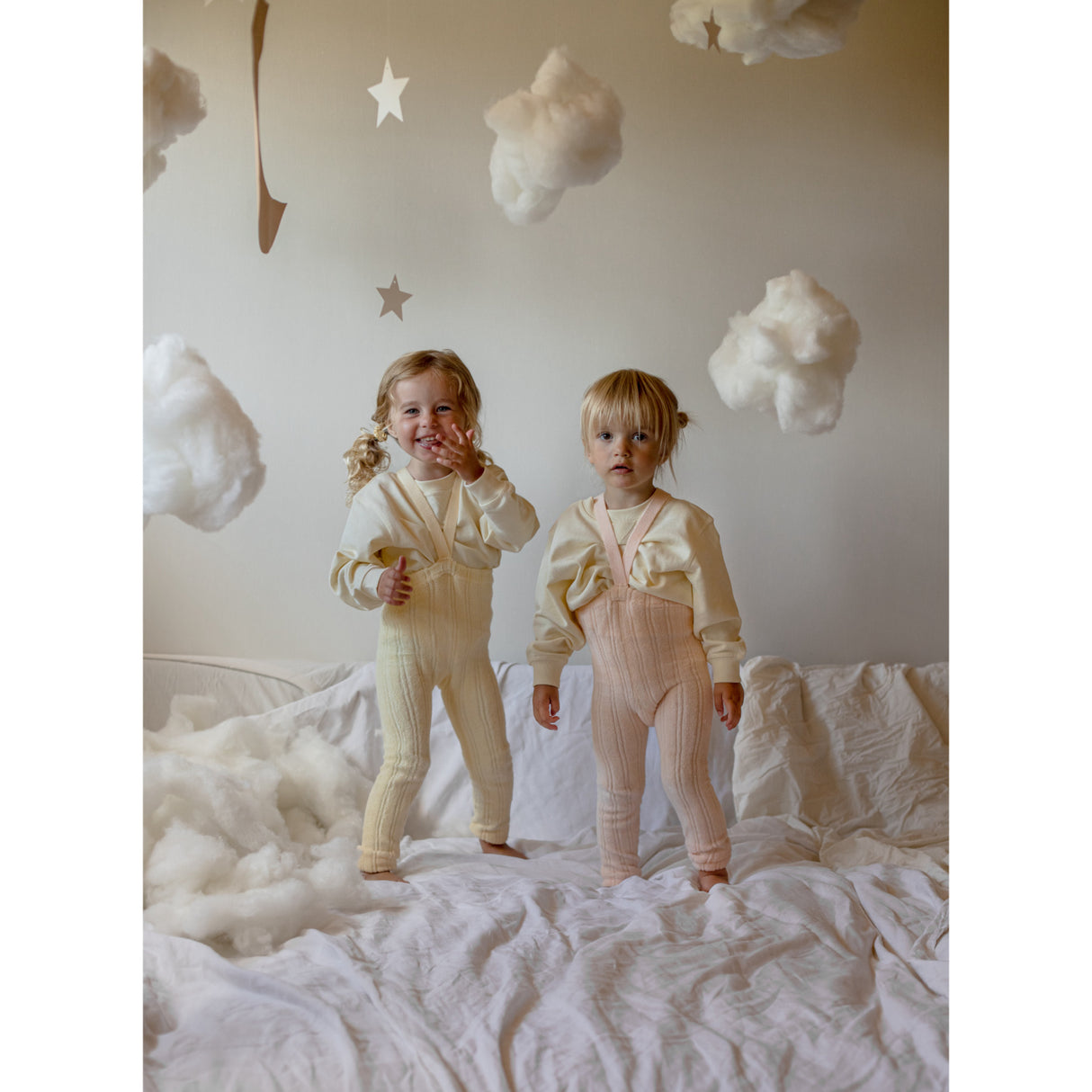 Silly Silas Granny Nallebjörn Strumpbyxar Med Braces Silky Peach