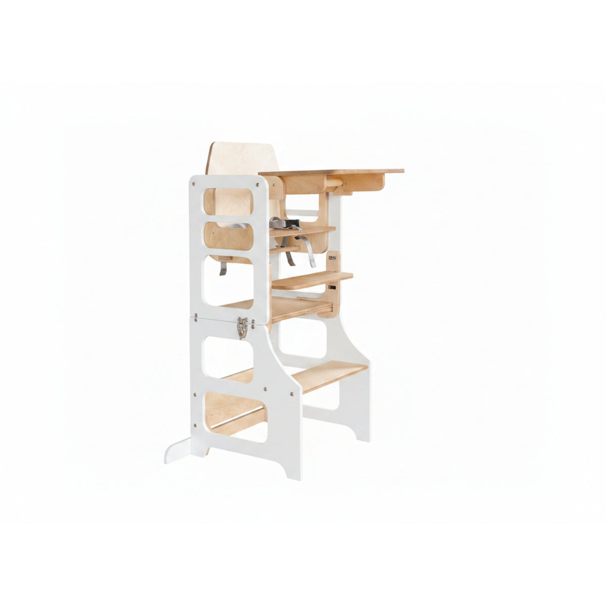 Duck Woodworks White Foldbar EC Kitchen Tower Med Højt Stol Addon Sett