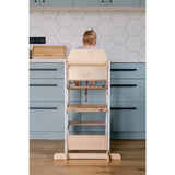 Duck Woodworks White Foldbar EC Kitchen Tower Med Højt Stol Addon Sett