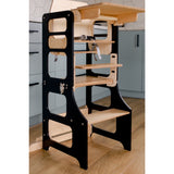 Duck Woodworks Black Foldbar EC Kitchen Tower Med Højt Stol Addon Sett