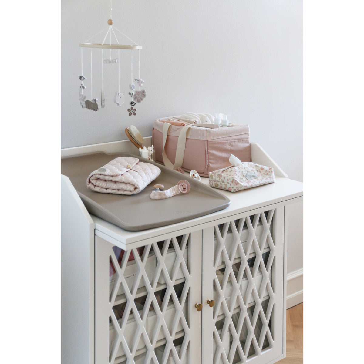 Cam Cam Copenhagen Classic Stripes Rose Quiltad Changing Mat
