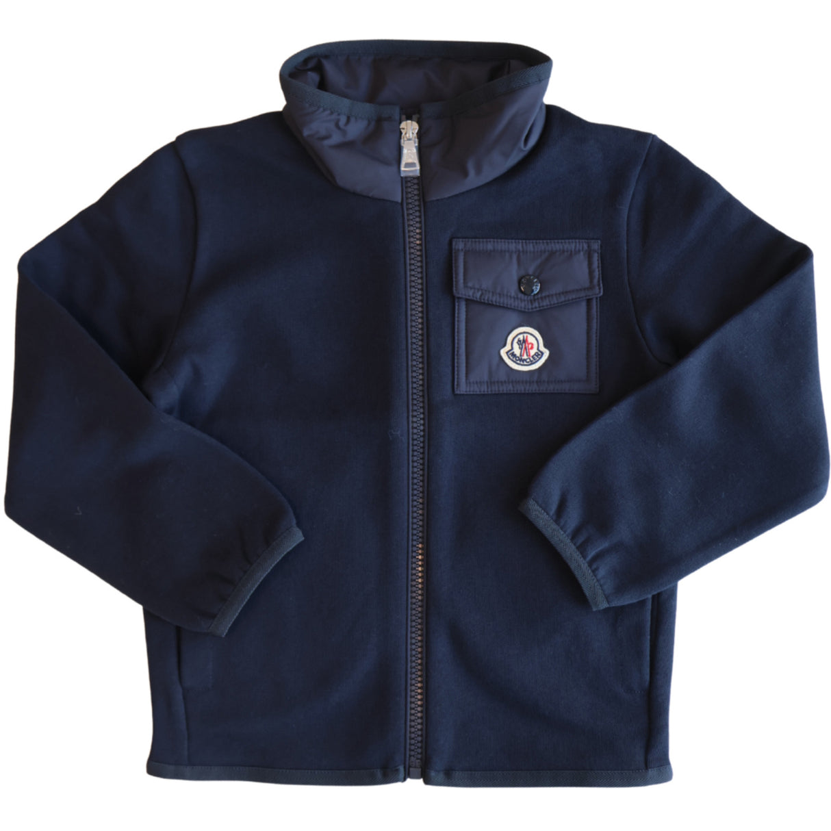 Moncler Navy Zip Up Cardigan