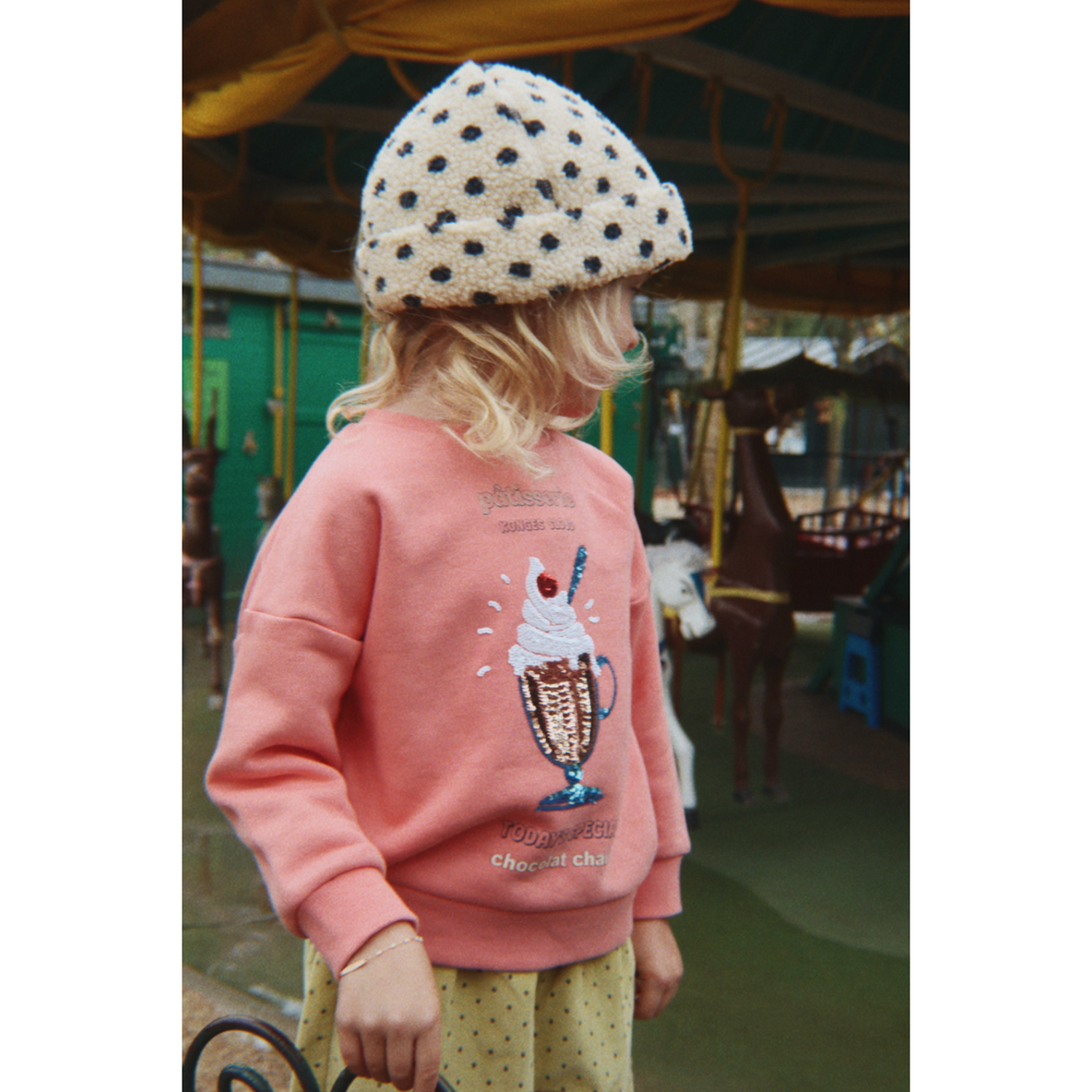 Konges Sløjd Peach Blossom Lou Paljet Sweatshirt Gots