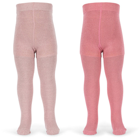 Konges Sløjd Rose Mix 2 Pack Rib Glitter Strumpbyxar