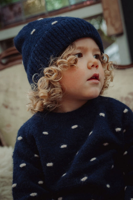 Fliink Insignia Blue / Sandshell Star Alpaca Polka Pullover