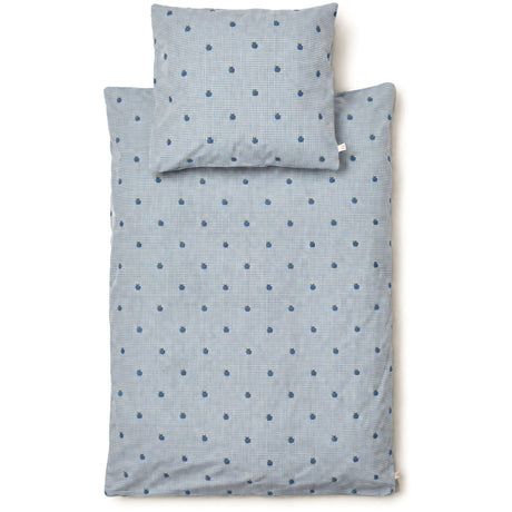 Flöss Light Blue Apple Gingham Ellis Täcke + Kudde Baby