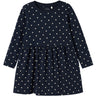 Name It Dark Sapphire Dots Aop In Bright White Nmfvivia Ls Klänning Noos