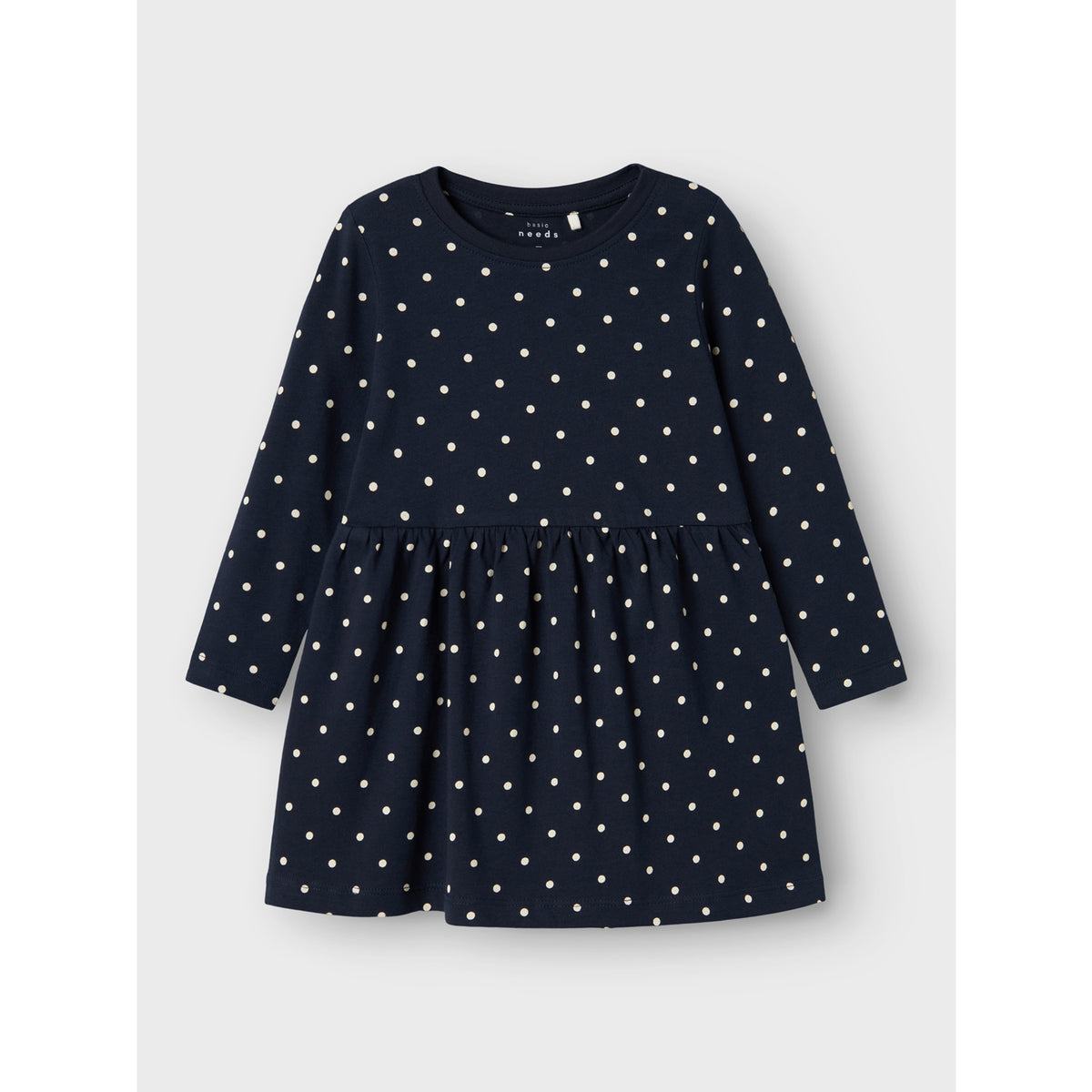 Name It Dark Sapphire Dots Aop In Bright White Nmfvivia Ls Klänning Noos