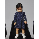 Name It Dark Sapphire Dots Aop In Bright White Nmfvivia Ls Klänning Noos