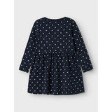 Name It Dark Sapphire Dots Aop In Bright White Nmfvivia Ls Klänning Noos