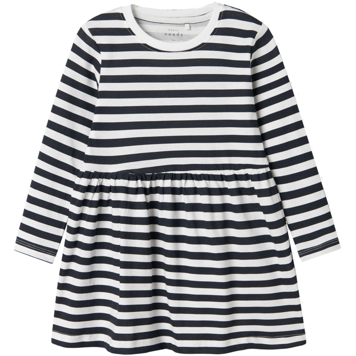 Name It Bright White Stripes In Dark Sap Nmfvivia Ls Klänning Noos