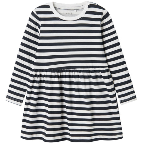 Name It Bright White Stripes In Dark Sap Nmfvivia Ls Klänning Noos