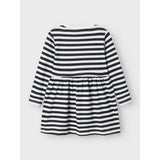 Name It Bright White Stripes In Dark Sap Nmfvivia Ls Klänning Noos
