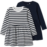 Name It Dark Sapphire Nmfvivia Ls Klänning 2-Pack Noos