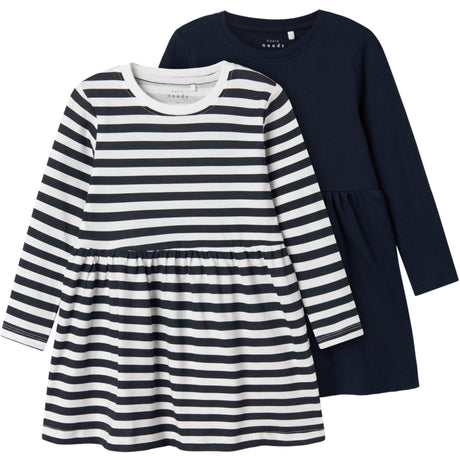 Name It Dark Sapphire Nmfvivia Ls Klänning 2-Pack Noos