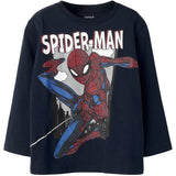 Name It Navy Blazer Nmmjuice Spider Nreg Ls Topp Noos Mar