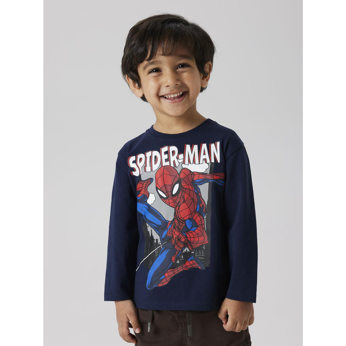 Name It Navy Blazer Nmmjuice Spider Nreg Ls Topp Noos Mar