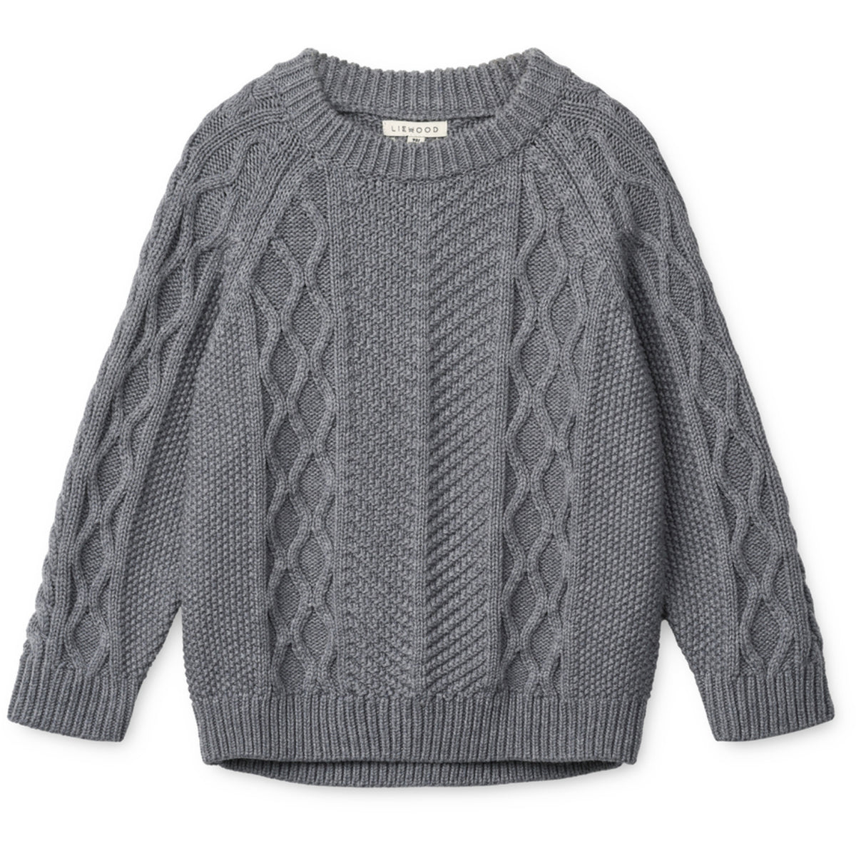 LIEWOOD Grey Melange Ari Bomull Stickad Jumper