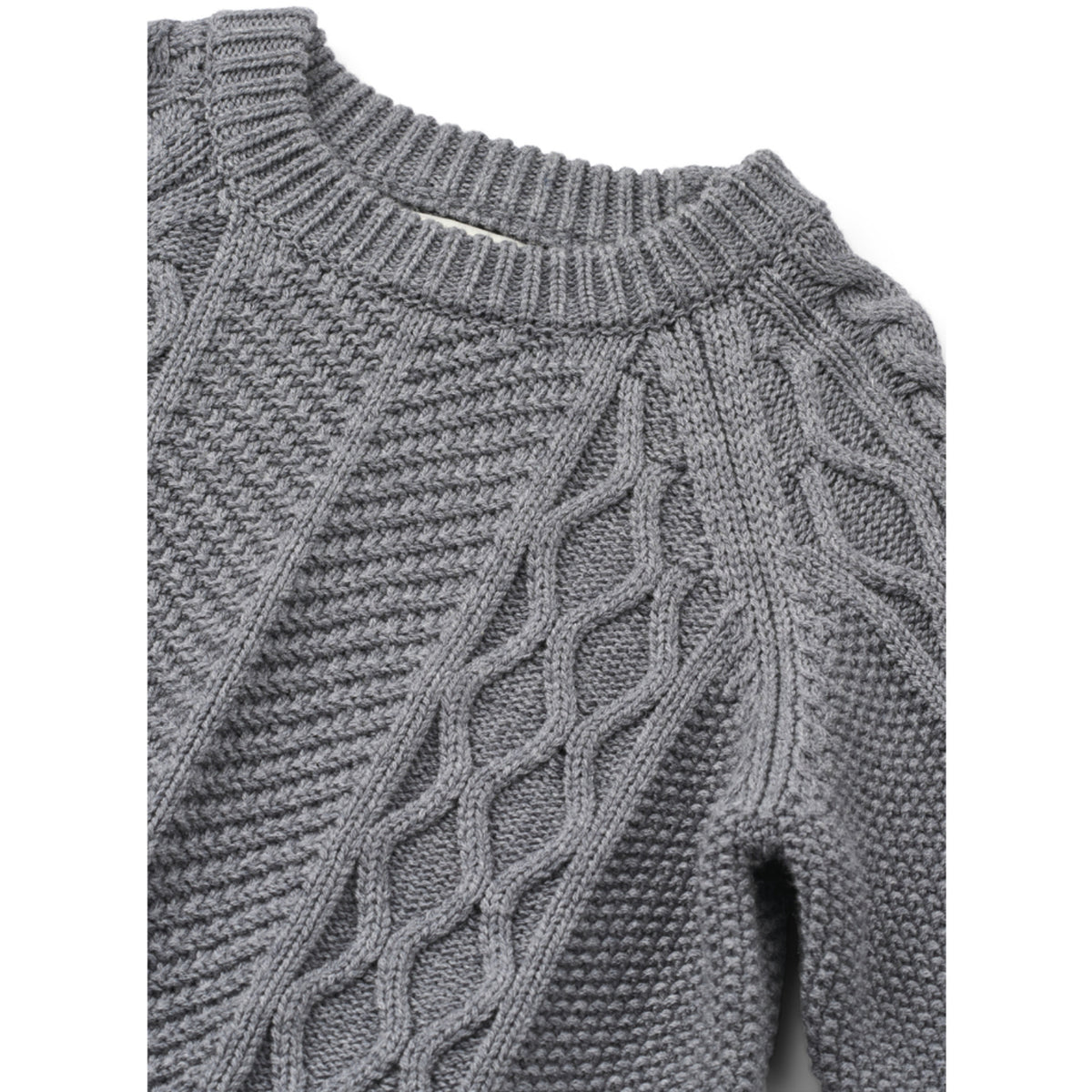 LIEWOOD Grey Melange Ari Bomull Stickad Jumper