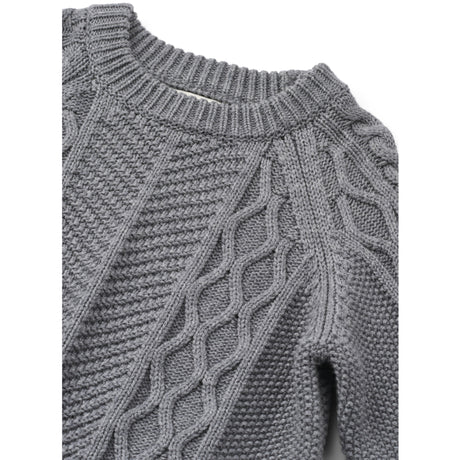 LIEWOOD Grey Melange Ari Bomull Stickad Jumper