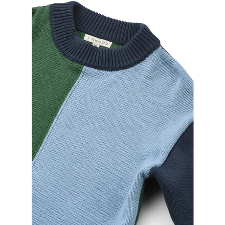 LIEWOOD Beach Blue Multi Mix Orlane Stickad Jumper