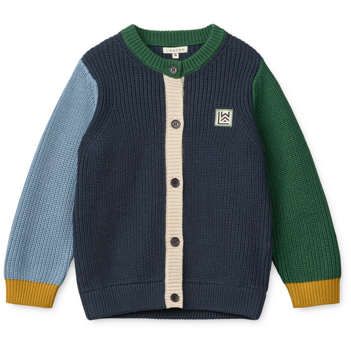LIEWOOD Classic Navy Multi Mix Thea Bomull Stickad Cardigan