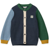 LIEWOOD Classic Navy Multi Mix Thea Bomull Stickad Cardigan