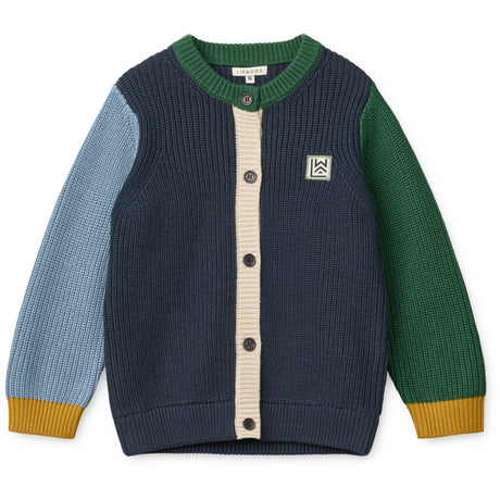 LIEWOOD Classic Navy Multi Mix Thea Bomull Stickad Cardigan