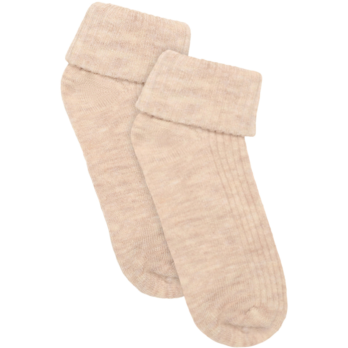 Minymo Sheer Bliss Melange Baby 2X2 Rib Ull Strumpor 2-Pack