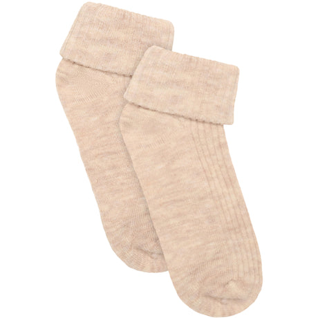 Minymo Sheer Bliss Melange Baby 2X2 Rib Ull Strumpor 2-Pack