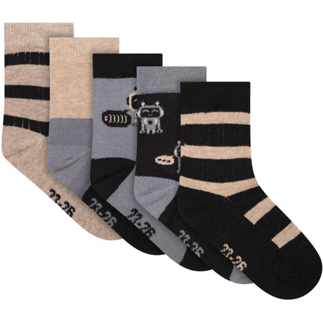 Minymo Blau Gray Strumpor M/ Pattern (5-Pack)