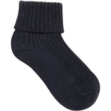 Minymo Blau Gray Baby 2X2 Rib Strumpo (3-Pack)