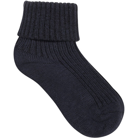 Minymo Blau Gray Baby 2X2 Rib Strumpo (3-Pack)